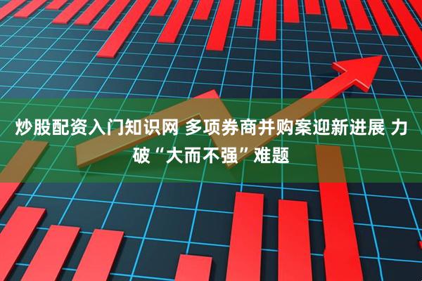 炒股配资入门知识网 多项券商并购案迎新进展 力破“大而不强”难题